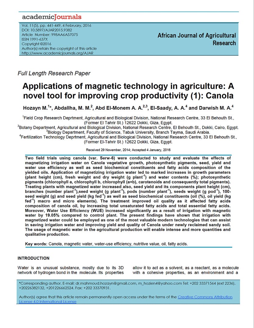 Agricultural Research
