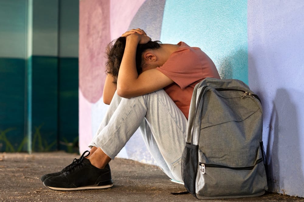 Boy suffering from trauma