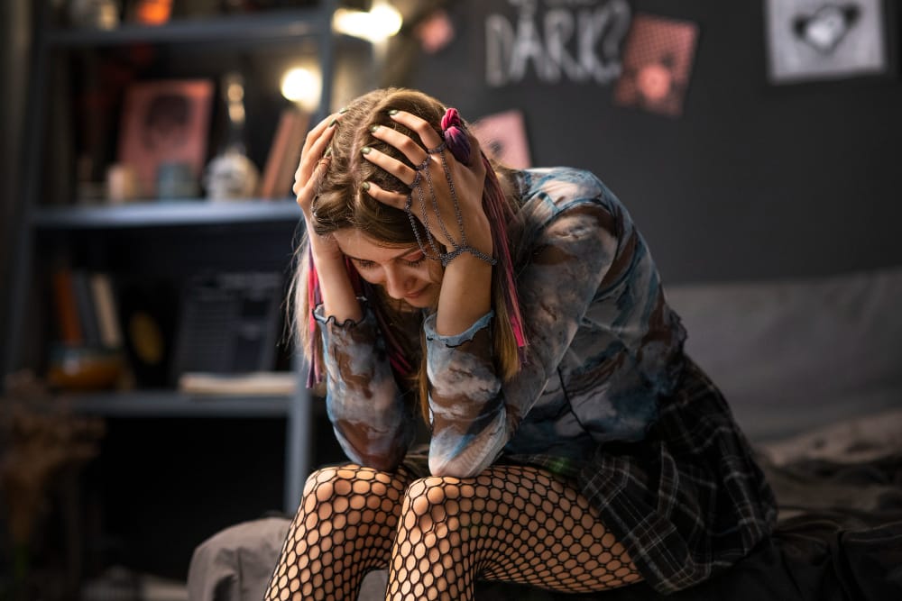 Girl struggling for trauma